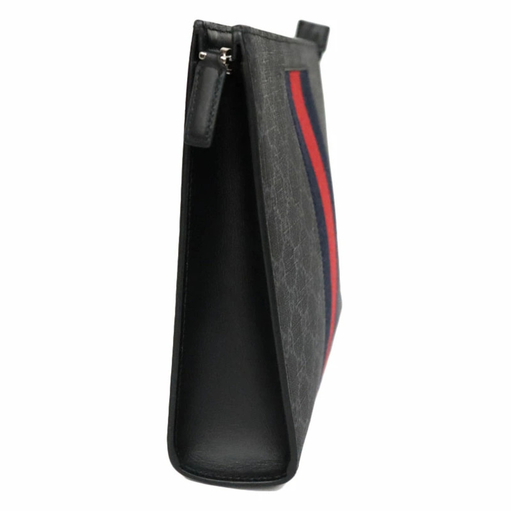 GUCCI Clutch Bag GG Black Clutch Guccissima Web Stripe - Picture 4 of 6